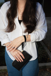 MARTHA POUCH | NOIR Leather Bag - handcrafted by Market Canvas Leather in Tofino, BC, Canada
