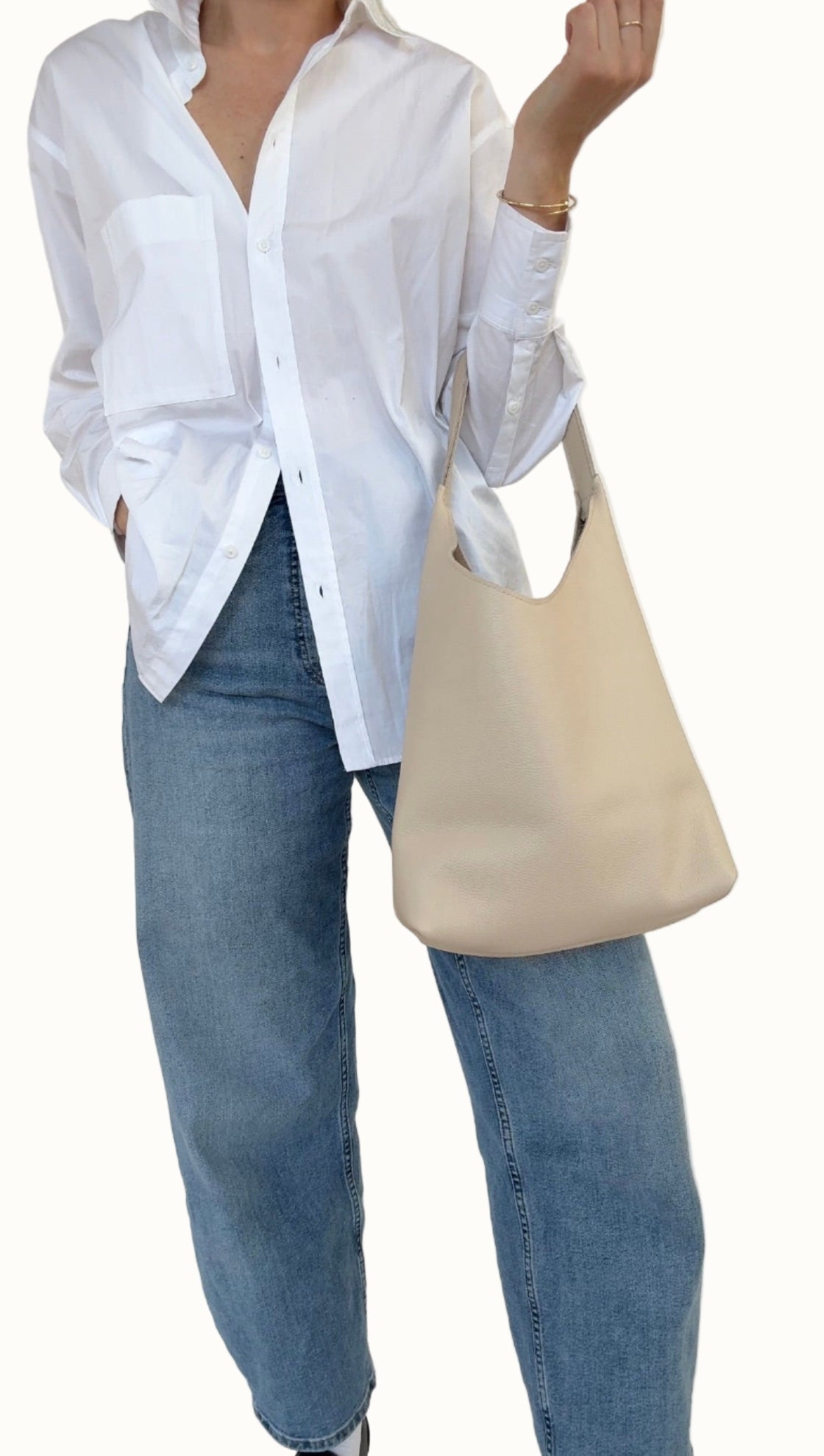 BRUNA SHOULDER BAG CREAM – Market Canvas Leather