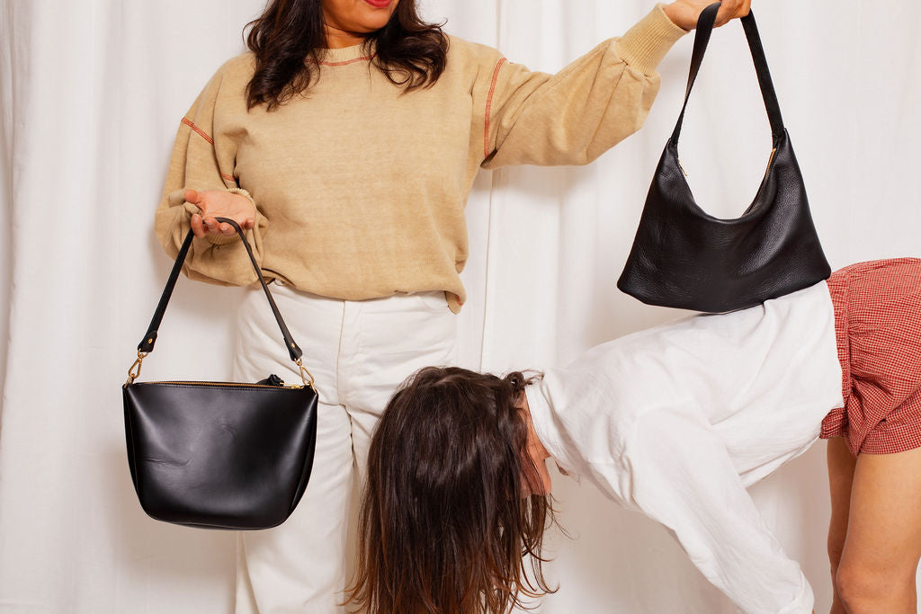 MICKALENE SHOULDER BAG | NOIR Leather Bag - handcrafted by Market Canvas Leather in Tofino, BC, Canada