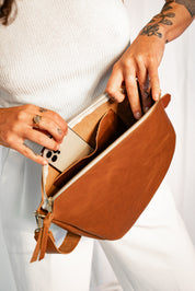 WHOLESALE MICKALENE SHOULDER BAG | MOCHA Leather Bag - handcrafted by Market Canvas Leather in Tofino, BC, Canada