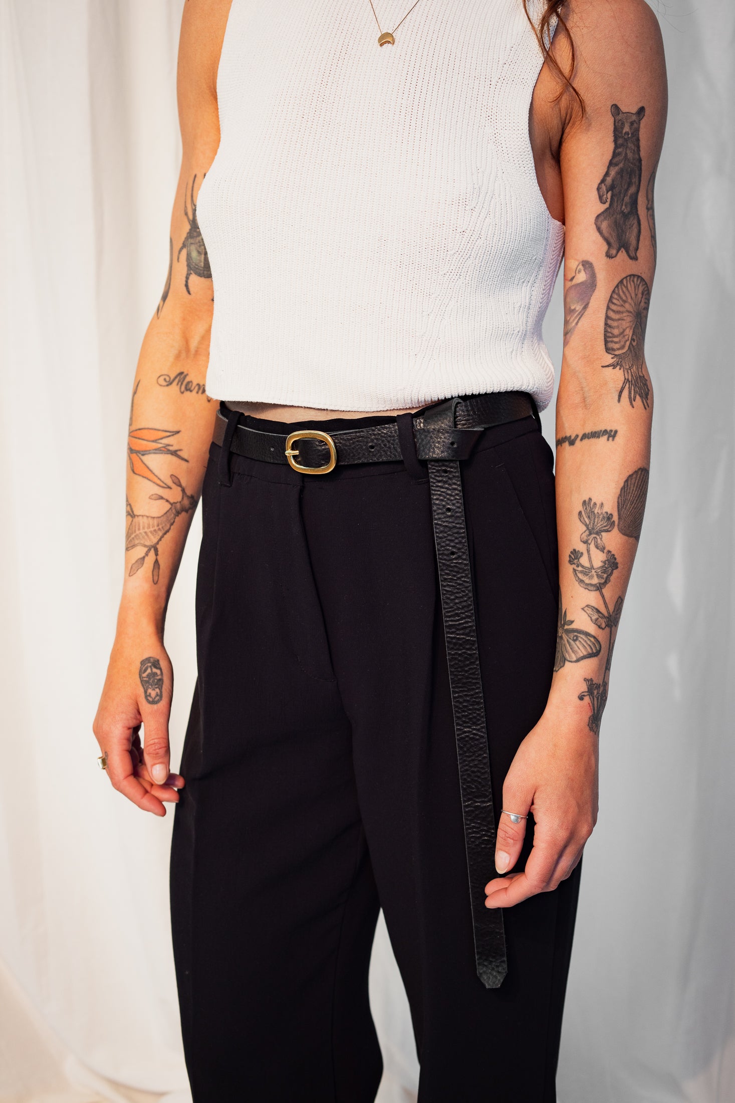 LOUISE LEATHER BELT | NOIR Leather Bag - handcrafted by Market Canvas Leather in Tofino, BC, Canada