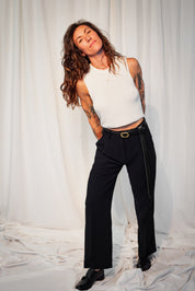 LOUISE LEATHER BELT | NOIR Leather Bag - handcrafted by Market Canvas Leather in Tofino, BC, Canada