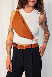 LAUREL SLING BAG | CARAMEL Leather Bag - handcrafted by Market Canvas Leather in Tofino, BC, Canada