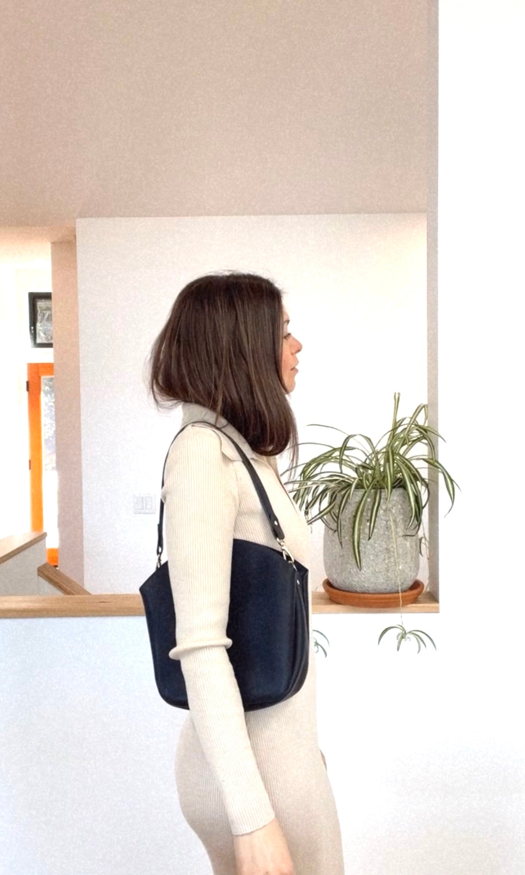 Leather Arched Evening Bag Leather Bag - handcrafted by Market Canvas Leather in Tofino, BC, Canada