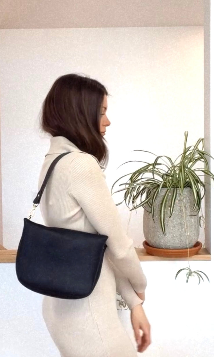 Leather Arched Evening Bag Leather Bag - handcrafted by Market Canvas Leather in Tofino, BC, Canada