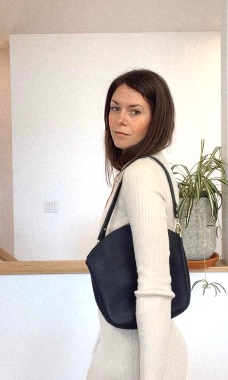 Leather Arched Evening Bag Leather Bag - handcrafted by Market Canvas Leather in Tofino, BC, Canada