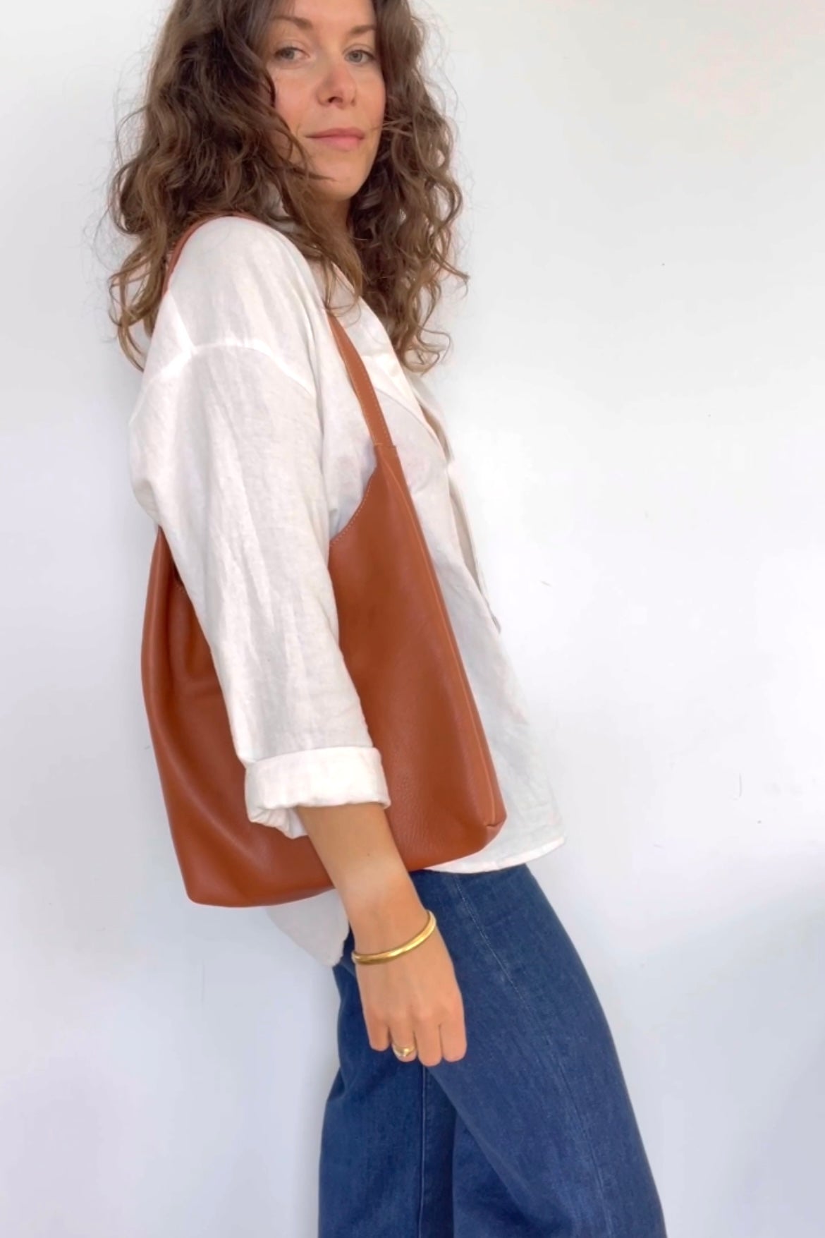 Leather 70's Tote Bag Leather Bag - handcrafted by Market Canvas Leather in Tofino, BC, Canada
