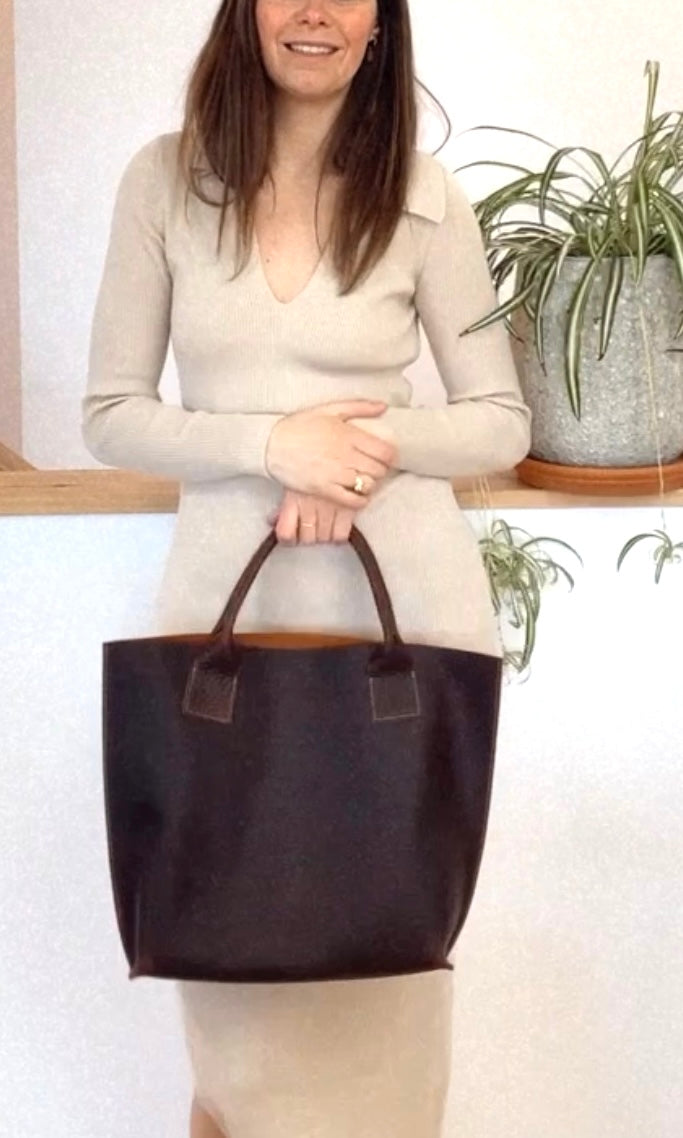 Leather Market Bag Leather Bag - handcrafted by Market Canvas Leather in Tofino, BC, Canada