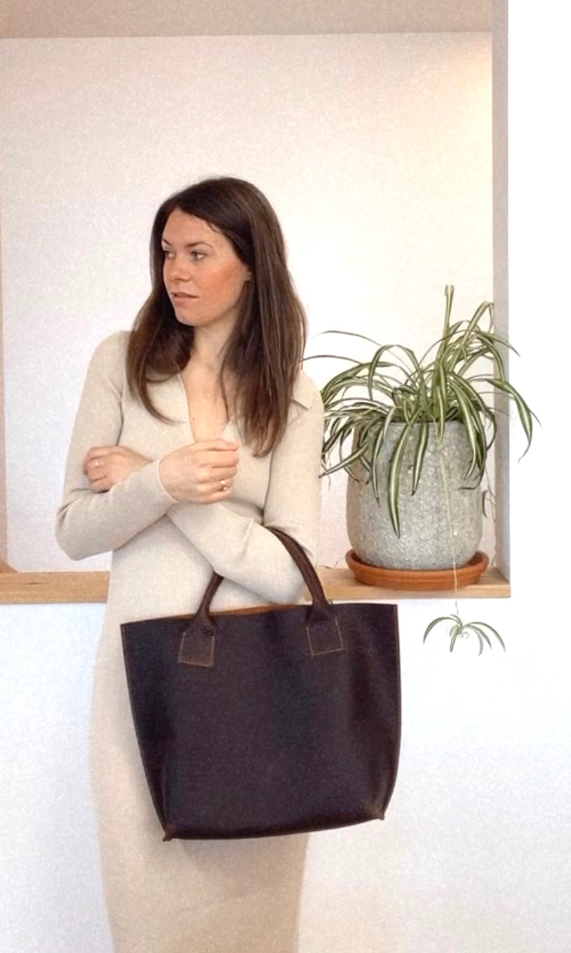 Leather Market Bag Leather Bag - handcrafted by Market Canvas Leather in Tofino, BC, Canada