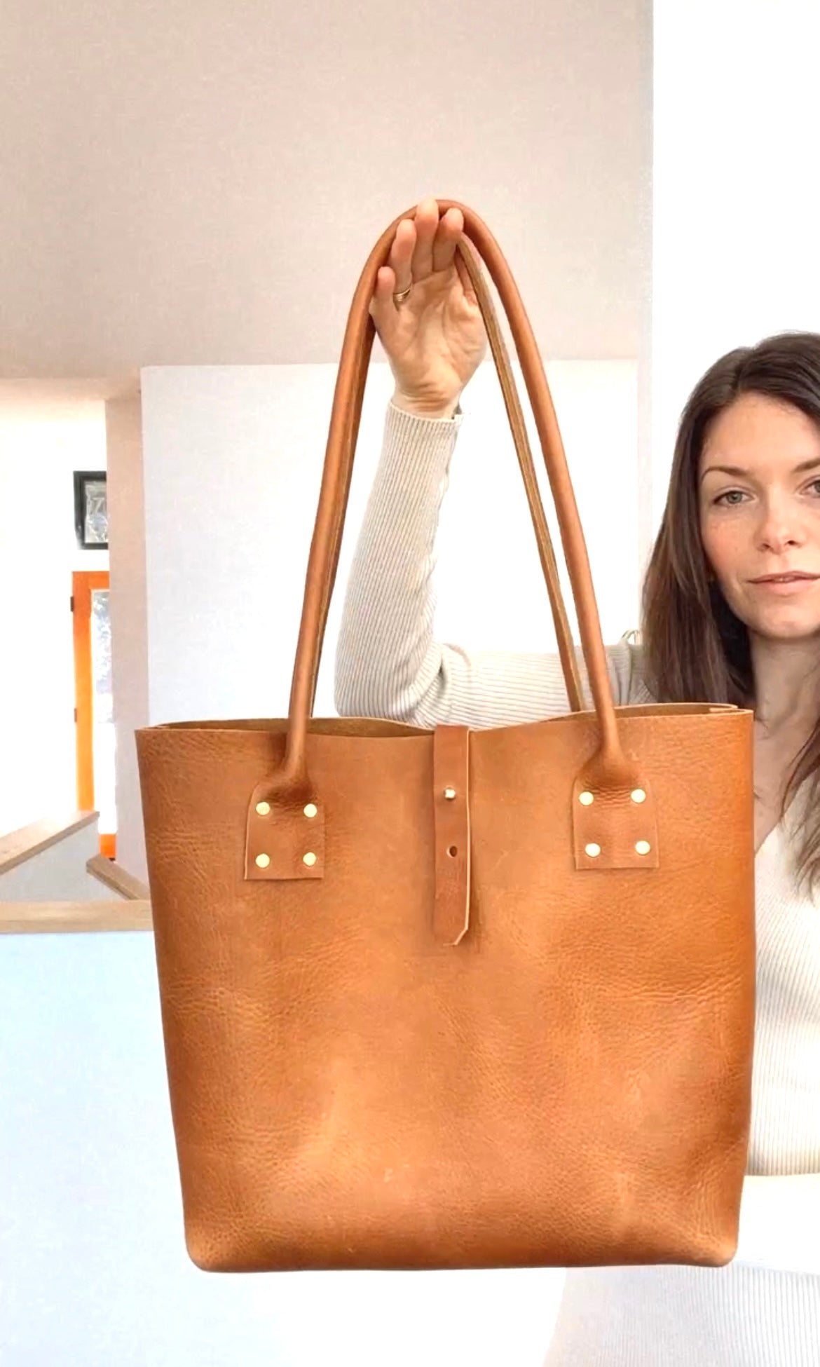 Leather Refined Tote Leather Bag - handcrafted by Market Canvas Leather in Tofino, BC, Canada
