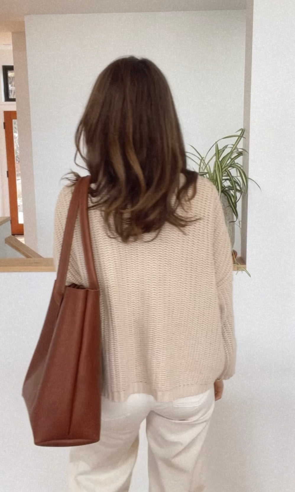 Refined Tote in Brown Leather Bag - handcrafted by Market Canvas Leather in Tofino, BC, Canada