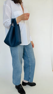 ISSY MINI TOTE | PEBBLED NAVY