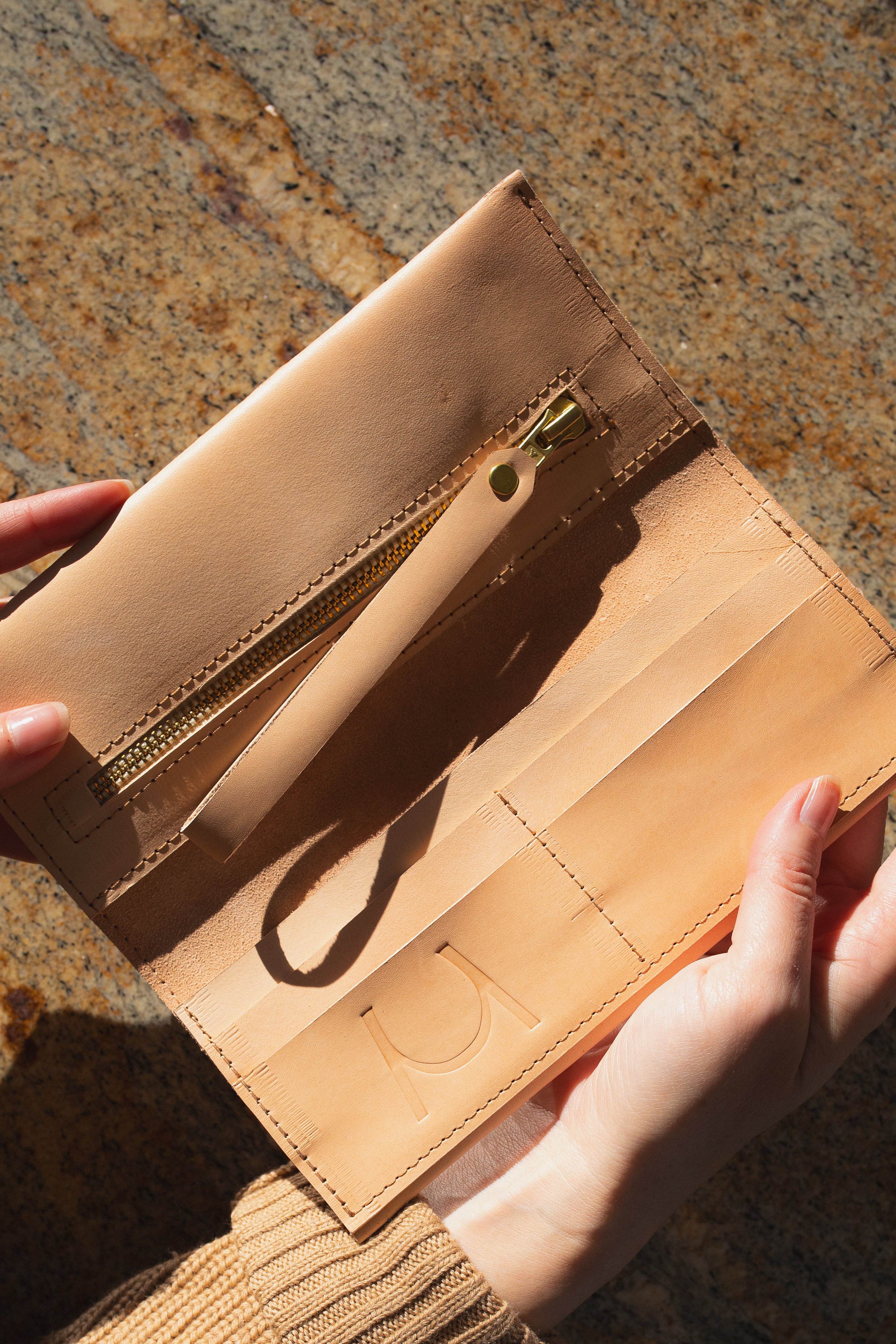 ANGES LEATHER WALLET | NATURAL Leather Bag - handcrafted by Market Canvas Leather in Tofino, BC, Canada