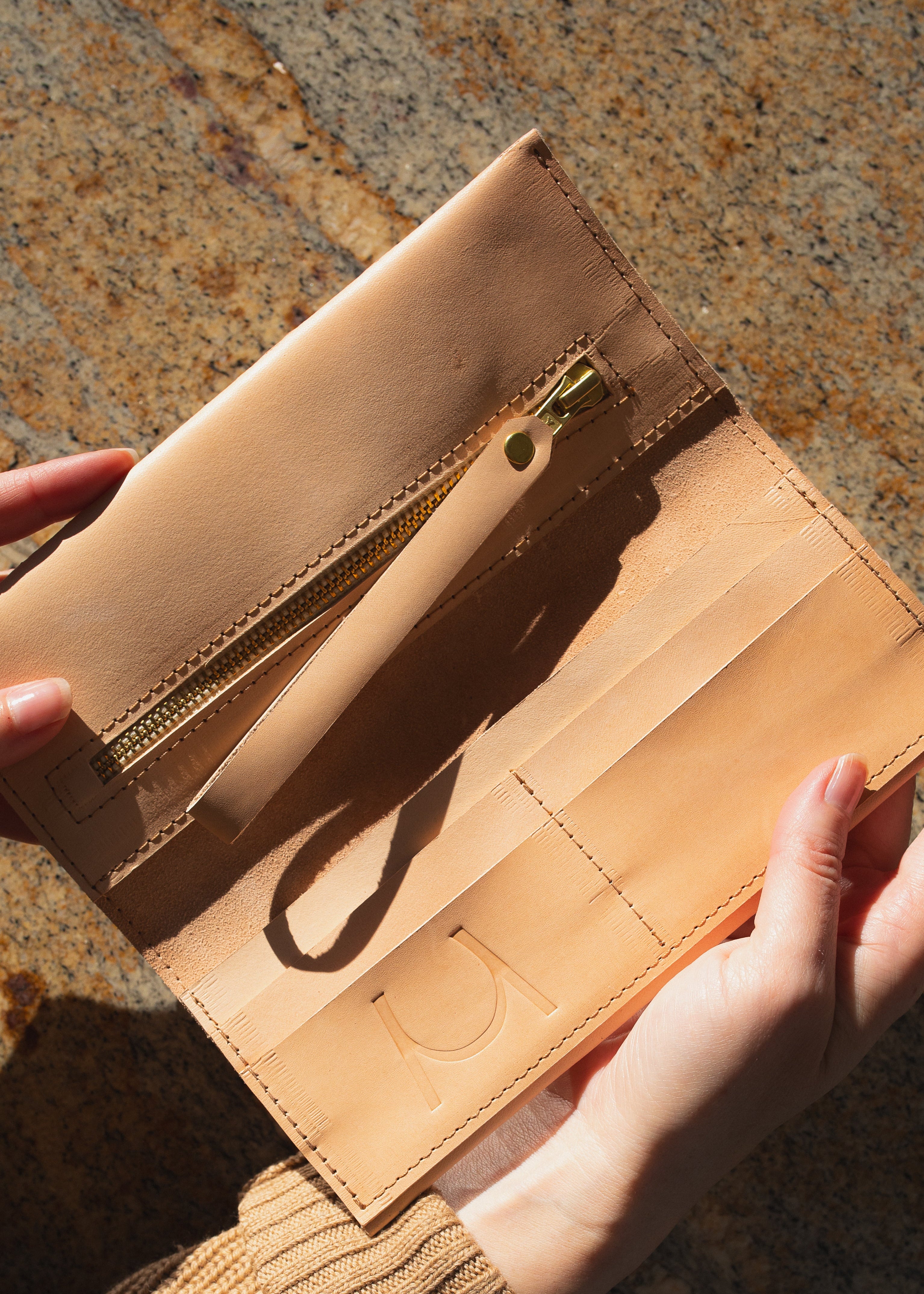 ANGES LEATHER WALLET | NATURAL Leather Bag - handcrafted by Market Canvas Leather in Tofino, BC, Canada