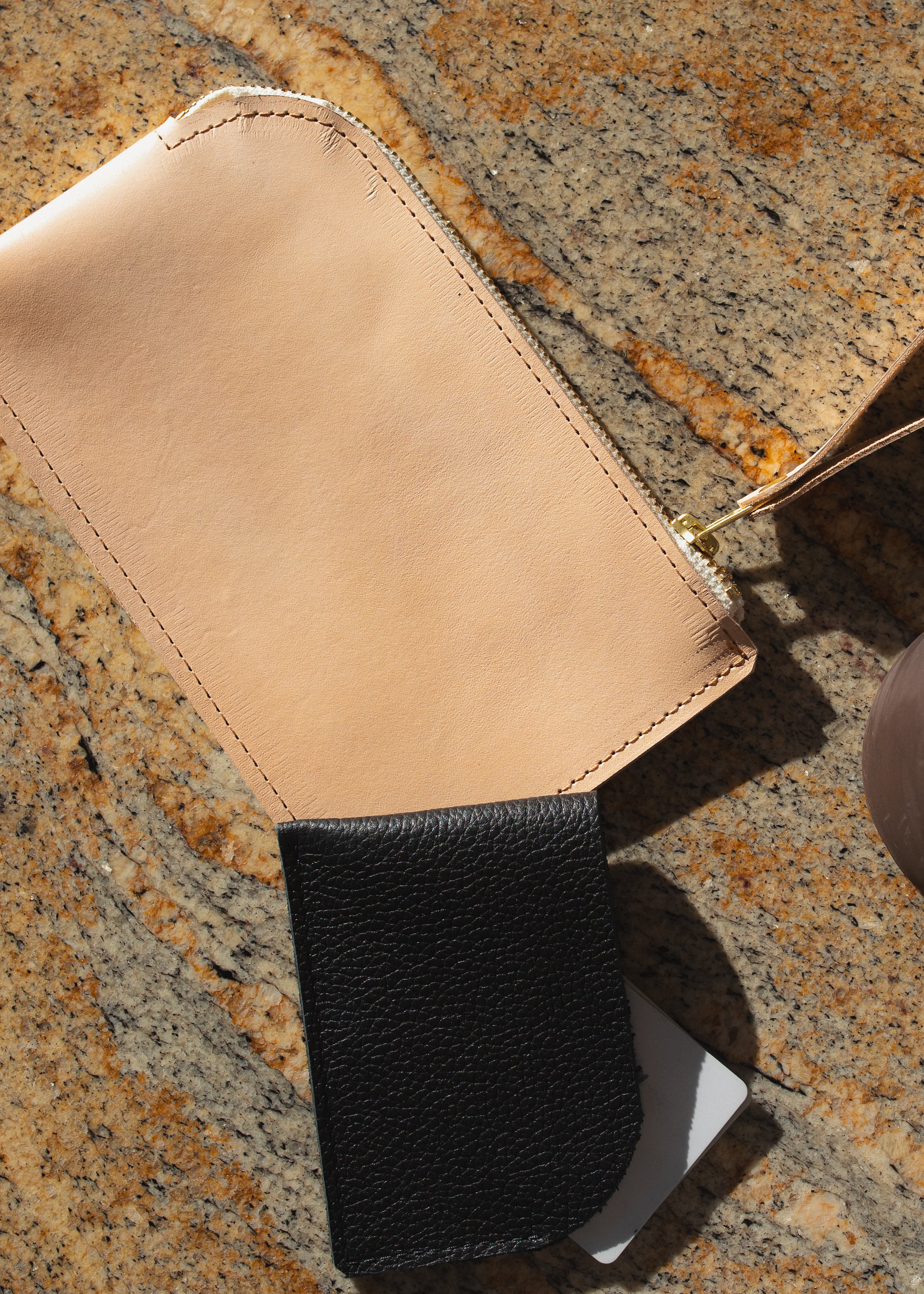 MARTHA POUCH | NATURAL Leather Bag - handcrafted by Market Canvas Leather in Tofino, BC, Canada