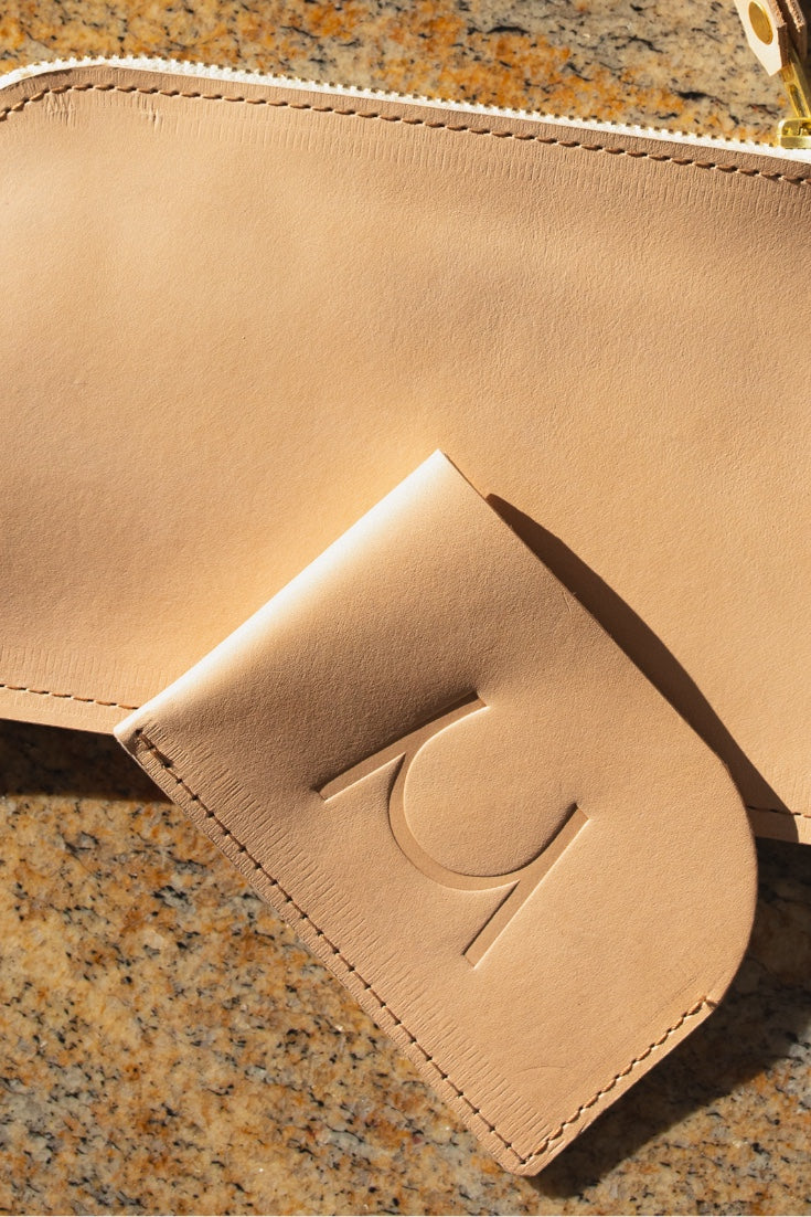 MJ CARDHOLDER | NATURAL Leather Bag - handcrafted by Market Canvas Leather in Tofino, BC, Canada
