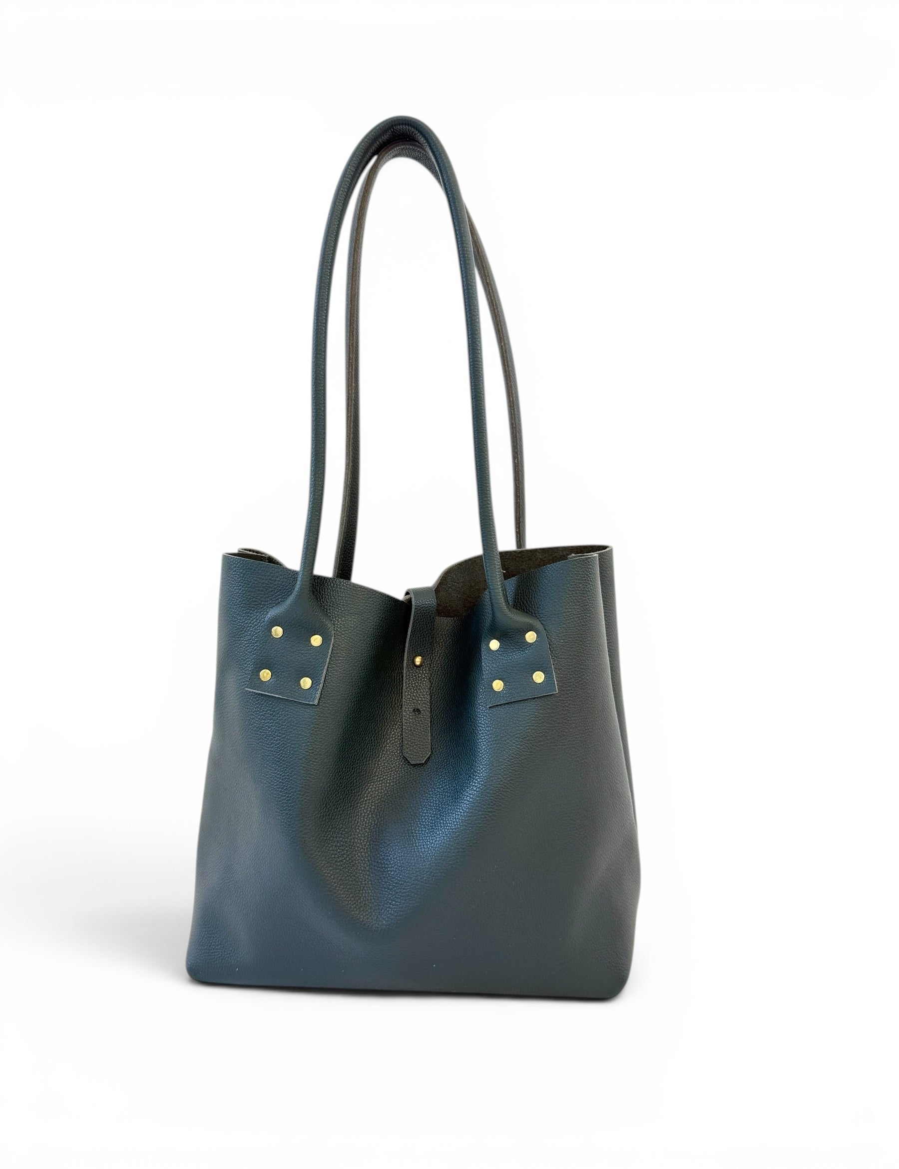 MOORE REFINED TOTE | KALE Leather Bag - handcrafted by Market Canvas Leather in Tofino, BC, Canada