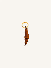 LEATHER CROISSANT KEYCHAIN | CARAMEL