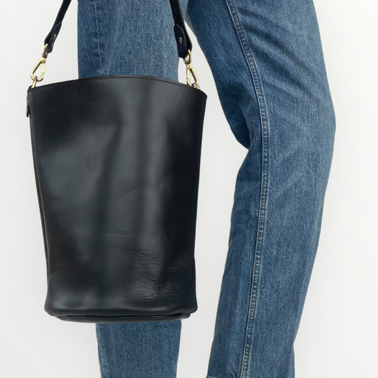 The Bucket Bag 2.0 Leather Bag - handcrafted by Market Canvas Leather in Tofino, BC, Canada