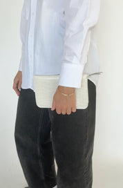 IVY LEATHER CLUTCH WALLET | CREAM CROC