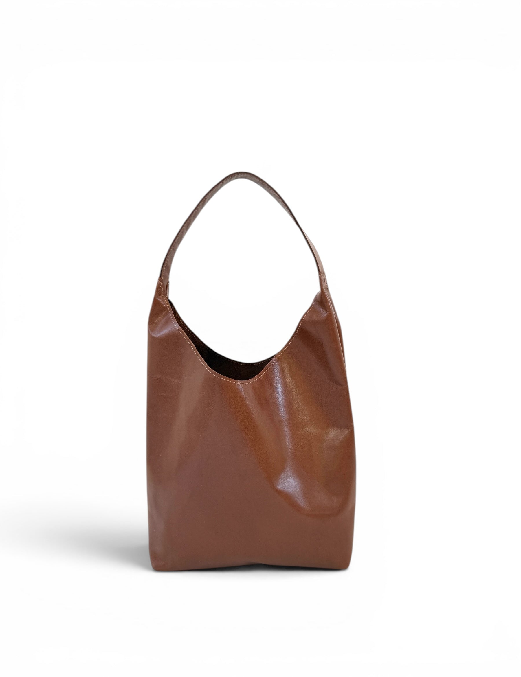 BRUNA SHOULDER BAG | CARAMEL Leather Bag - handcrafted by Market Canvas Leather in Tofino, BC, Canada