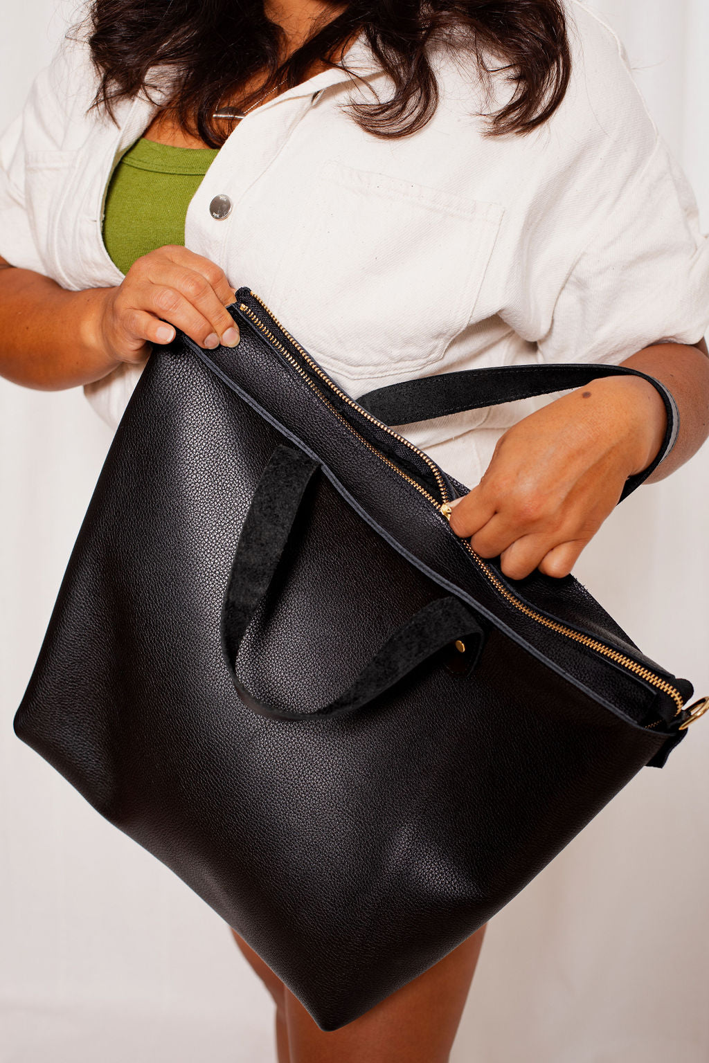 Marina Commuter Tote Leather Bag - handcrafted by Market Canvas Leather in Tofino, BC, Canada