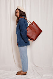 MOORE REFINED TOTE Leather Bag - handcrafted by Market Canvas Leather in Tofino, BC, Canada
