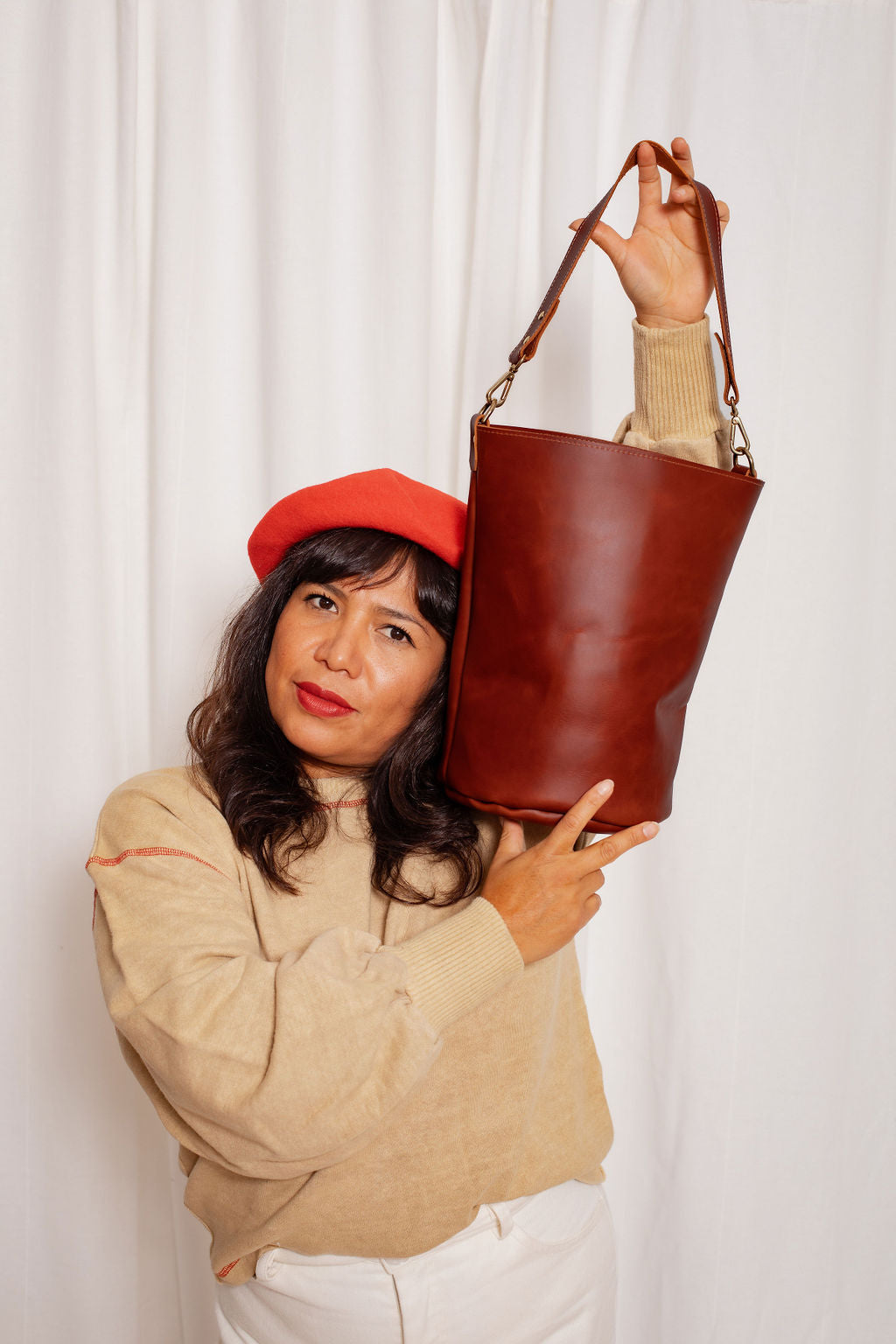 The Frances Bucket Bag Leather Bag - handcrafted by Market Canvas Leather in Tofino, BC, Canada