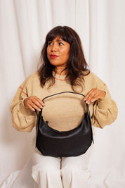 KUSAMA SHOULDER BAG | NOIR Leather Bag - handcrafted by Market Canvas Leather in Tofino, BC, Canada