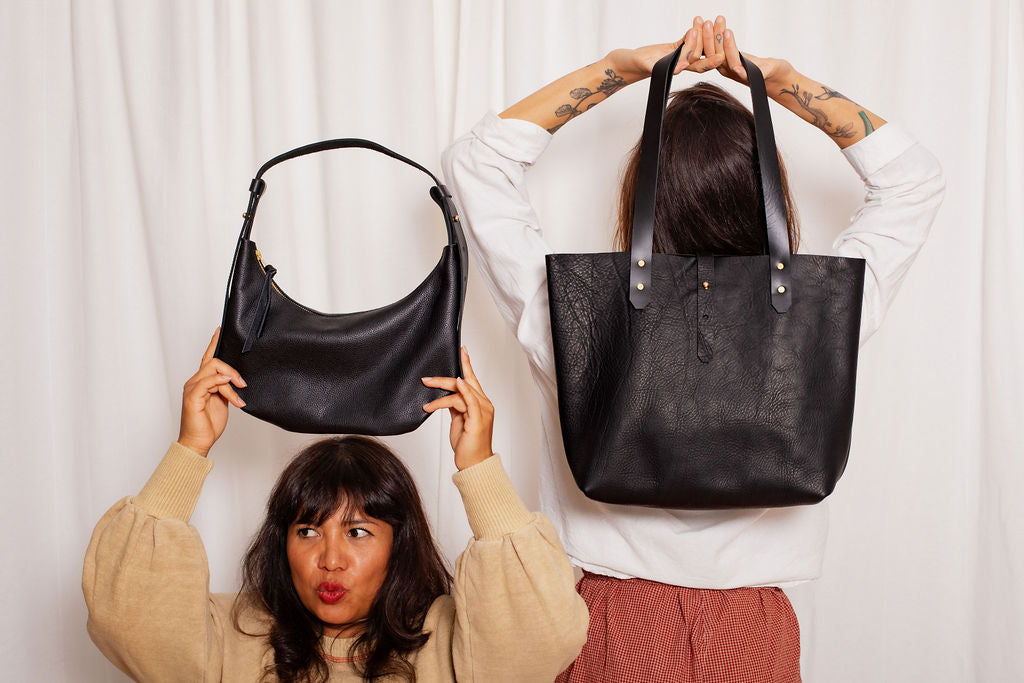 KUSAMA SHOULDER BAG | NOIR Leather Bag - handcrafted by Market Canvas Leather in Tofino, BC, Canada