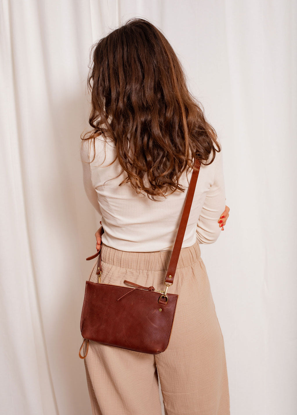 ASTRID CONVERTIBLE CROSSBODY | PECAN Leather Bag - handcrafted by Market Canvas Leather in Tofino, BC, Canada