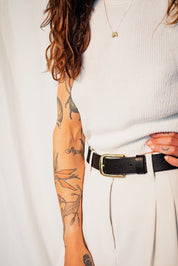 DYLAN LEATHER BELT | NOIR Leather Bag - handcrafted by Market Canvas Leather in Tofino, BC, Canada