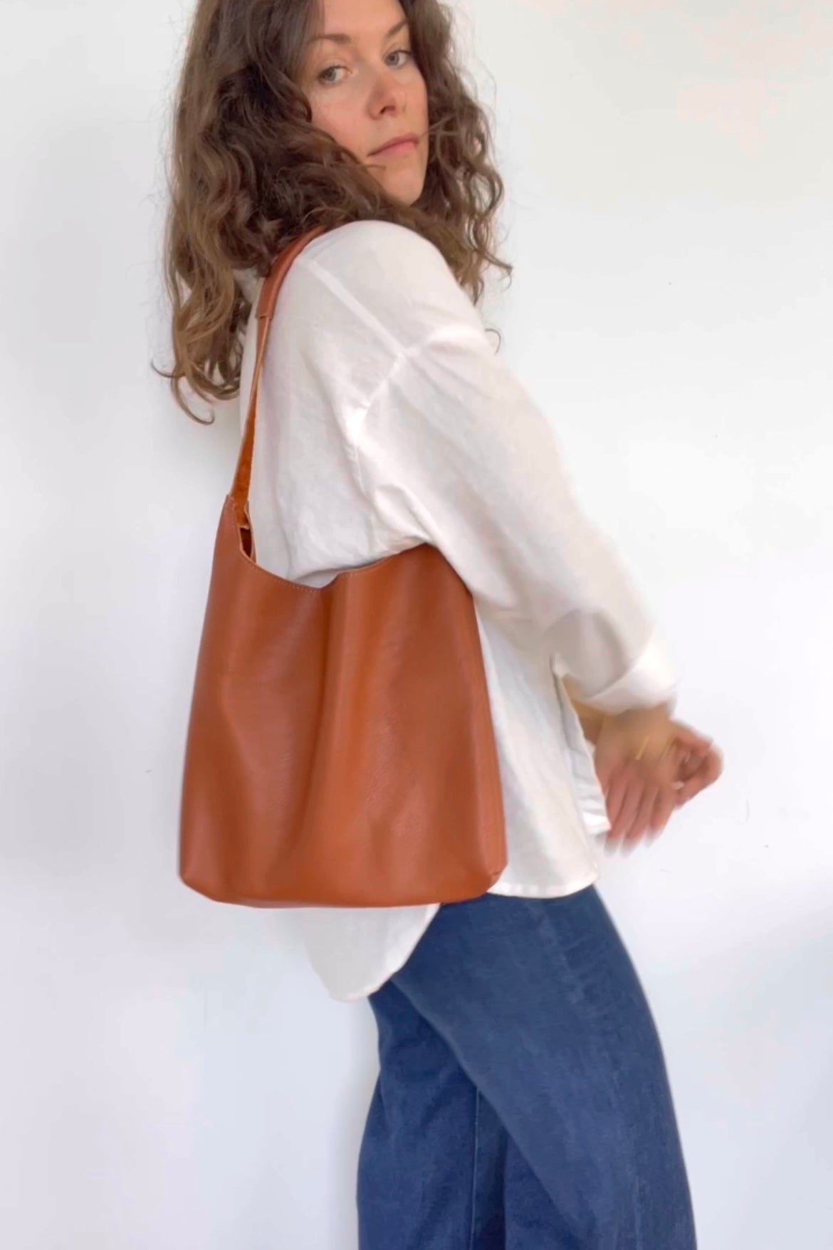 Leather 70's Tote Bag Leather Bag - handcrafted by Market Canvas Leather in Tofino, BC, Canada