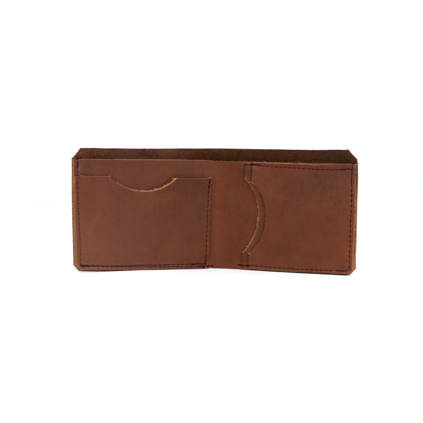 Bi Fold Wallet in Brown Leather - handcrafted by Market Canvas Leather in Tofino, BC, Canada