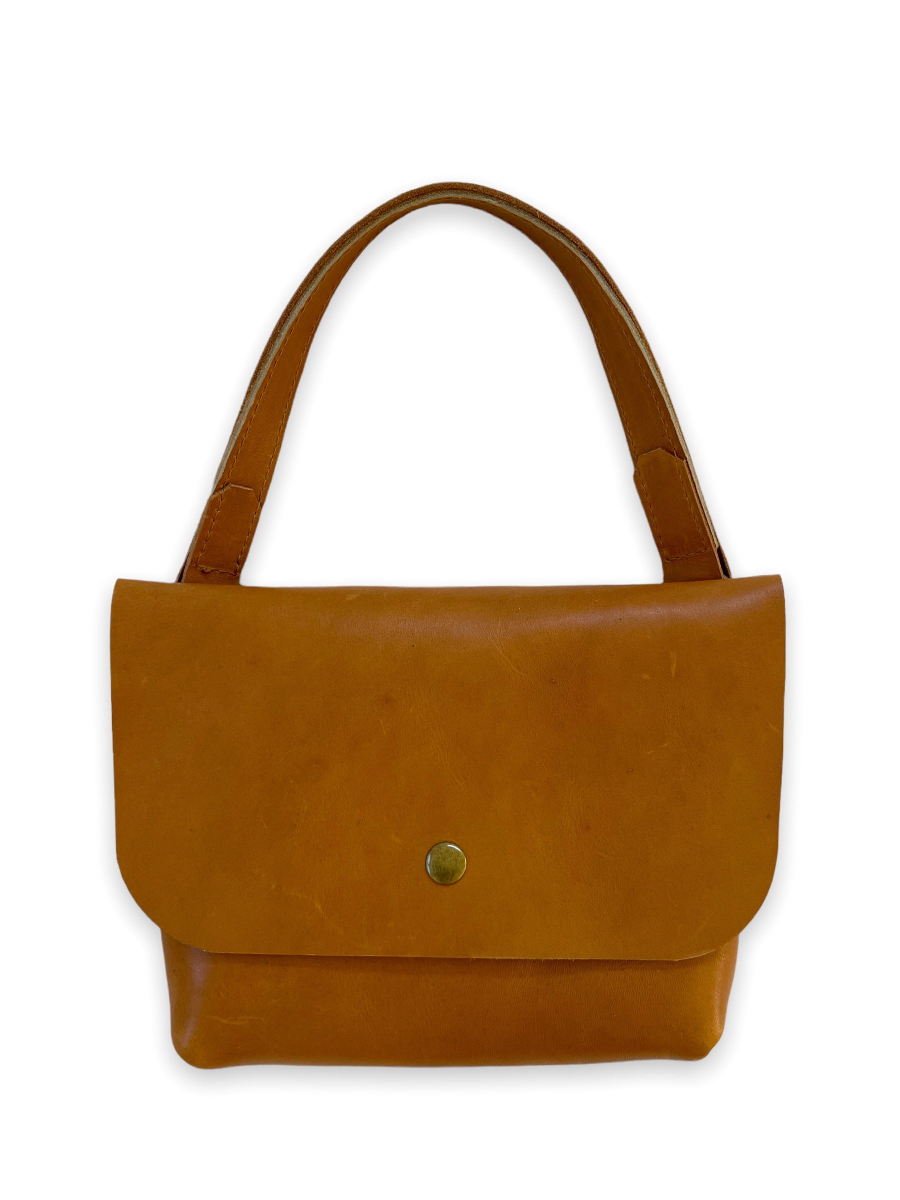 June Bag in Caramel Leather Bag - handcrafted by Market Canvas Leather in Tofino, BC, Canada
