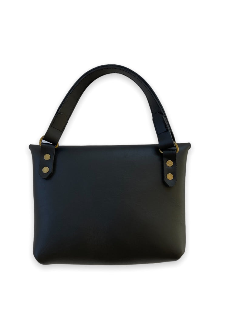 June Bag in Black Leather Bag - handcrafted by Market Canvas Leather in Tofino, BC, Canada