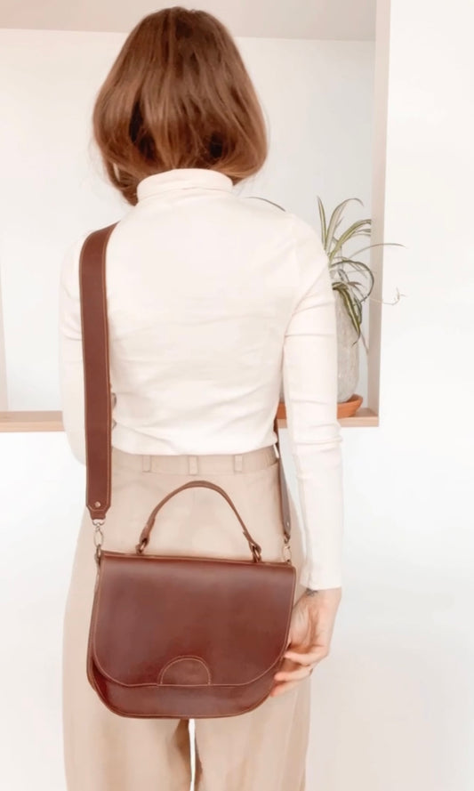 Sable Bag in Dark Brown Leather Bag - handcrafted by Market Canvas Leather in Tofino, BC, Canada