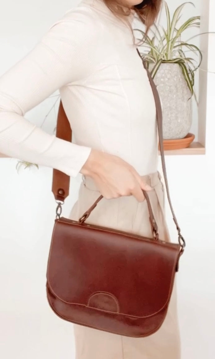 Sable Bag in Dark Brown Leather Bag - handcrafted by Market Canvas Leather in Tofino, BC, Canada