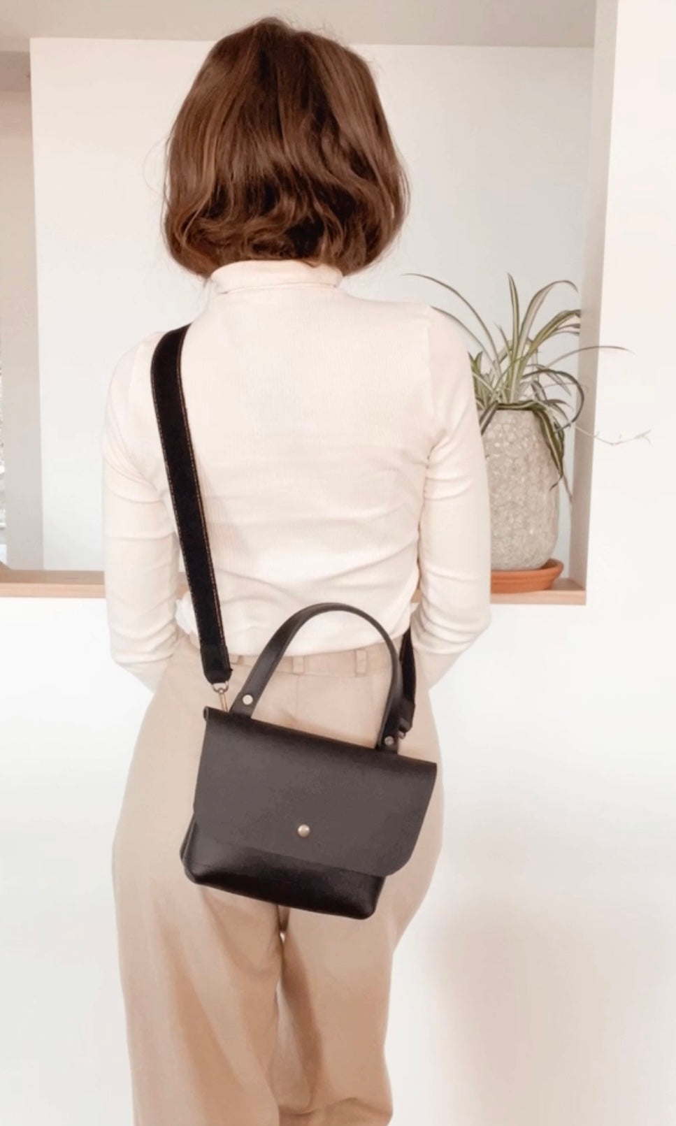 Canvas Crossbody Strap Leather Bag - handcrafted by Market Canvas Leather in Tofino, BC, Canada